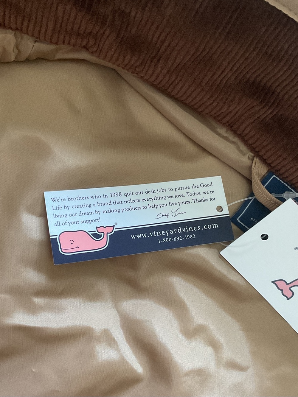 Vineyard Vines Quilted Tan Vest 0510 - Picture 4 of 9